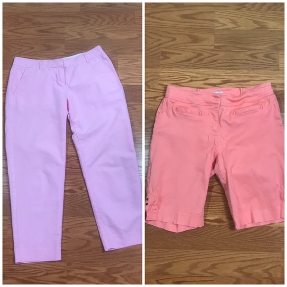 J. Crew Pants - Cache&J.Crew Women’s Set Pant+Short Pink Peach 🍑